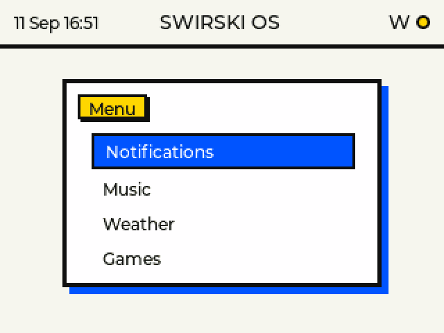 Terminal's C++ home screen running in the desktop simulator