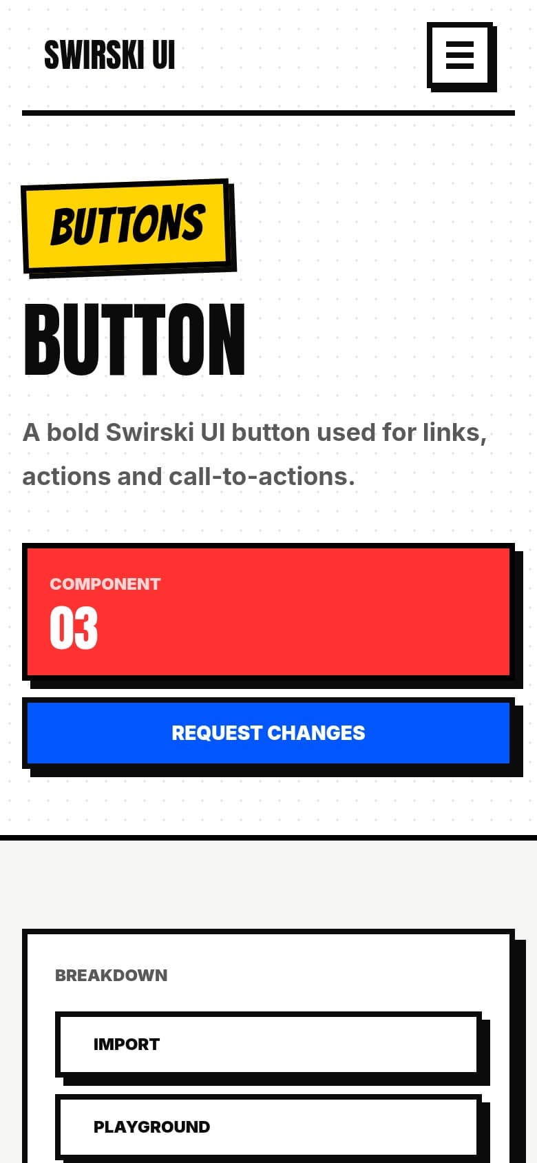 Swirski UI button documentation on mobile